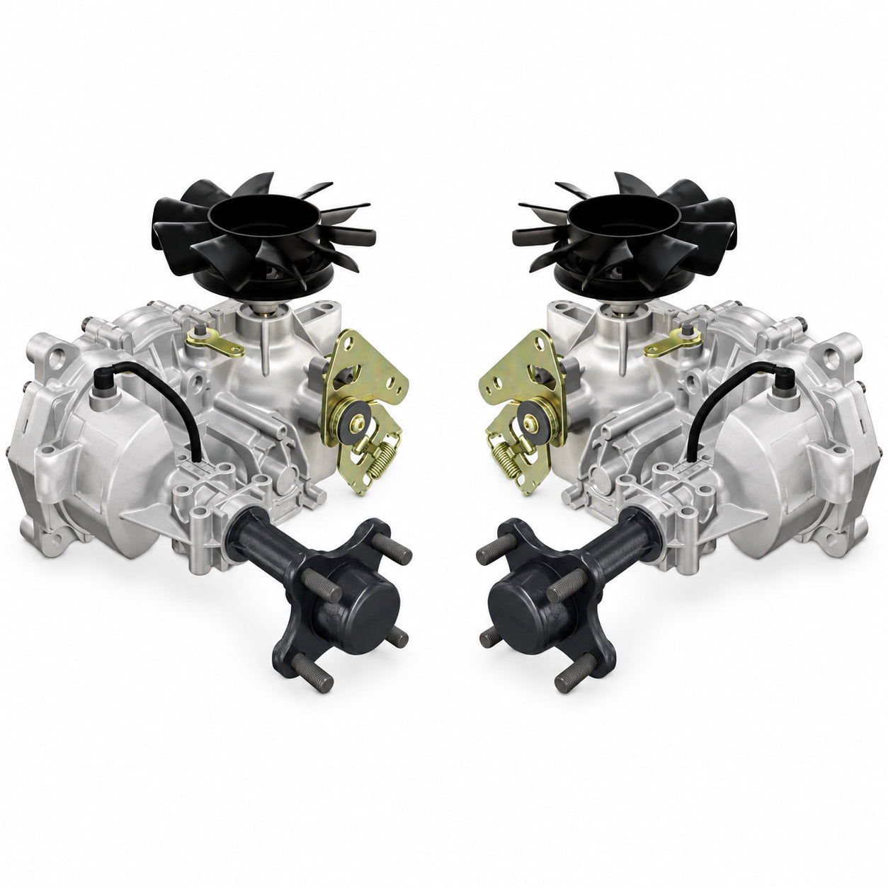 Left and right Hydro-Gear EZT transaxles replacing Husqvarna 510375601 and 510375602