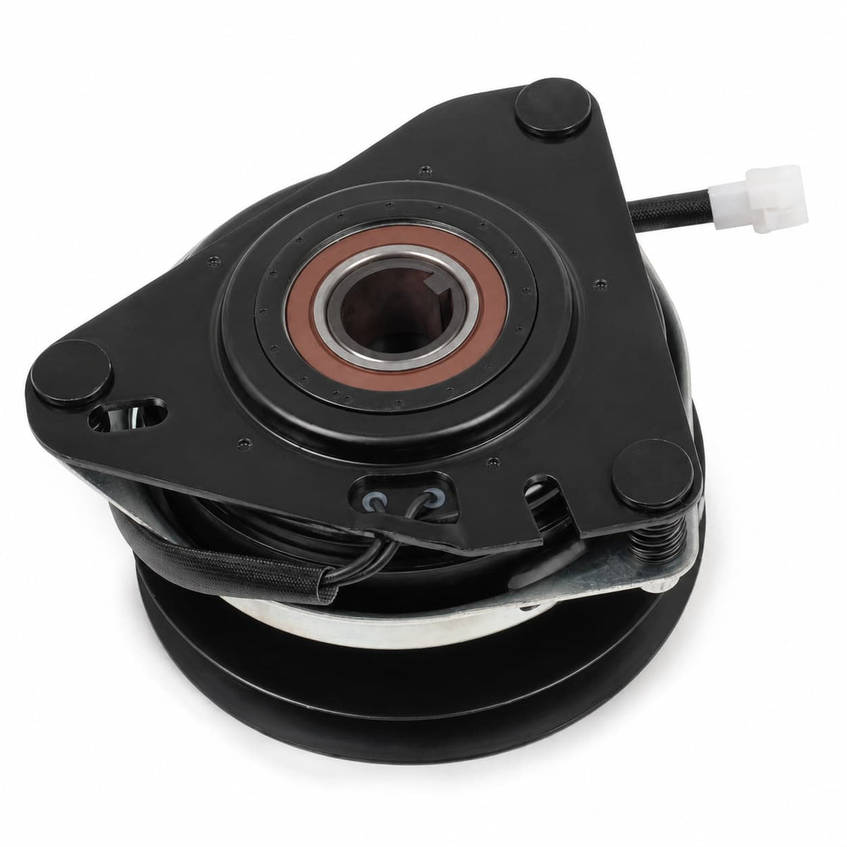 Plate side view showing external keyway of K3011-10050 PTO clutch replacement for select Kubota Z-Series zero-turn mowers, Kubota ZG-Series mowers, and select Kubota T-Series lawn tractors using the K3011-10050 / K3071-10050 / Ogura GT1A-EH01 clutch path