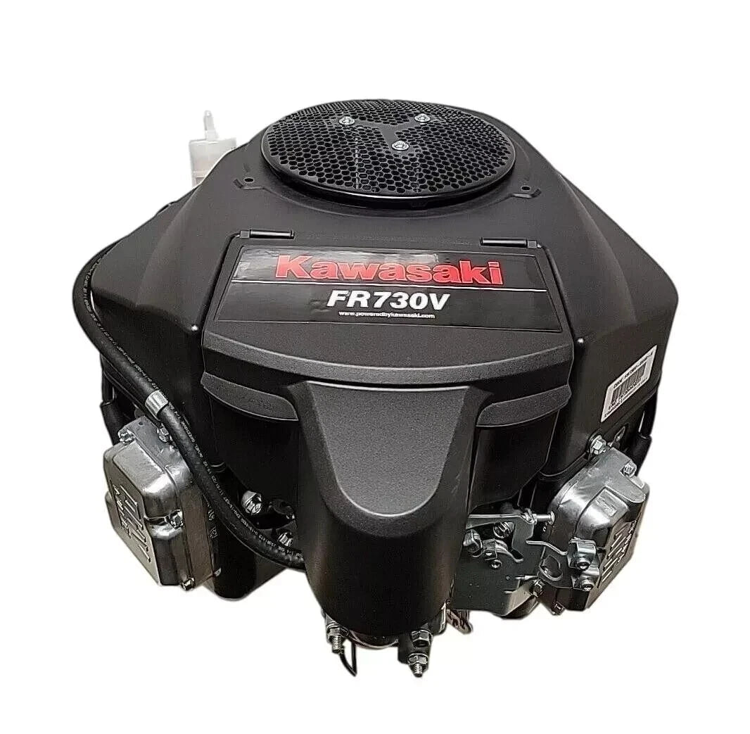 Kawasaki FR730V-BS40-R engine showing label, valve and flywheel covers