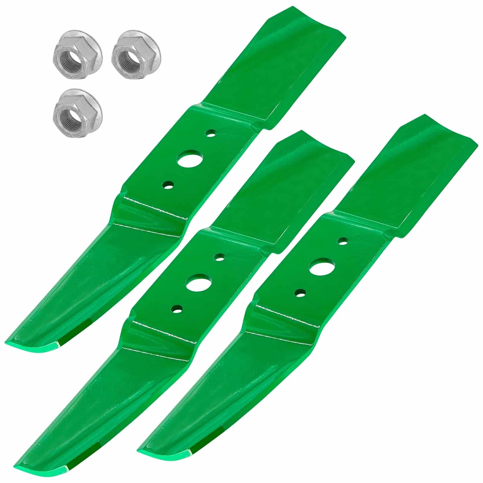 High-lift Mower Blades 759-3939 / 759-3929 / OCC-742-3036 for Cub Cadet & White Outdoor 44-Inch Deck with Nuts.