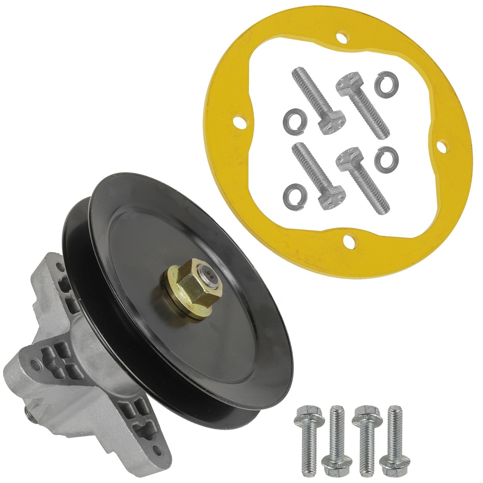 1 Spindle Assembly + Pulley 618-04456 spindle assembly for Troy-Bilt White Outdoor mower deck.