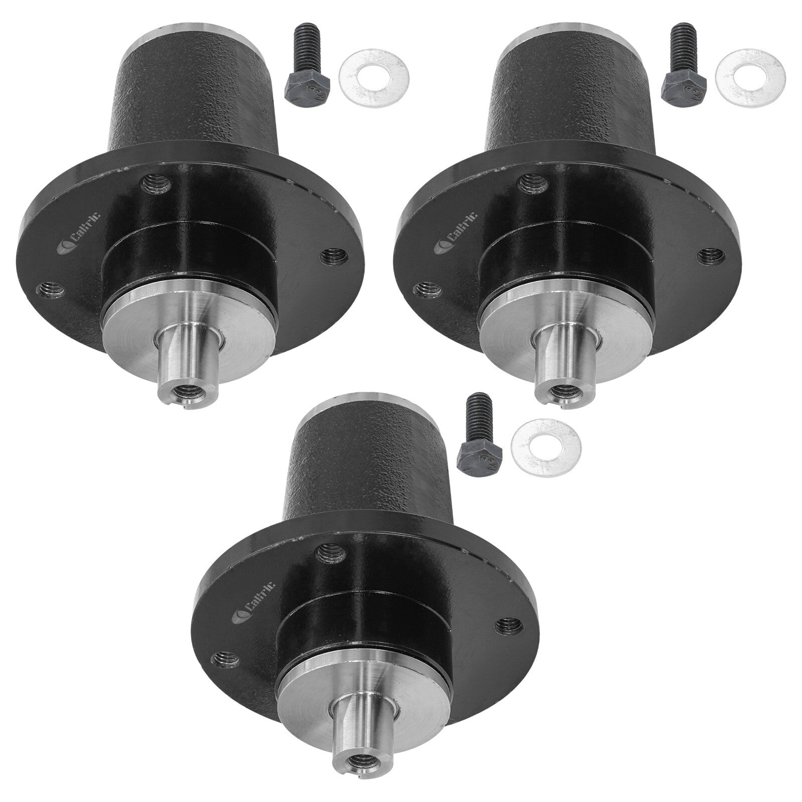 3 Spindle Assemblies 607407 spindle assembly for Hustler Scag mower deck.