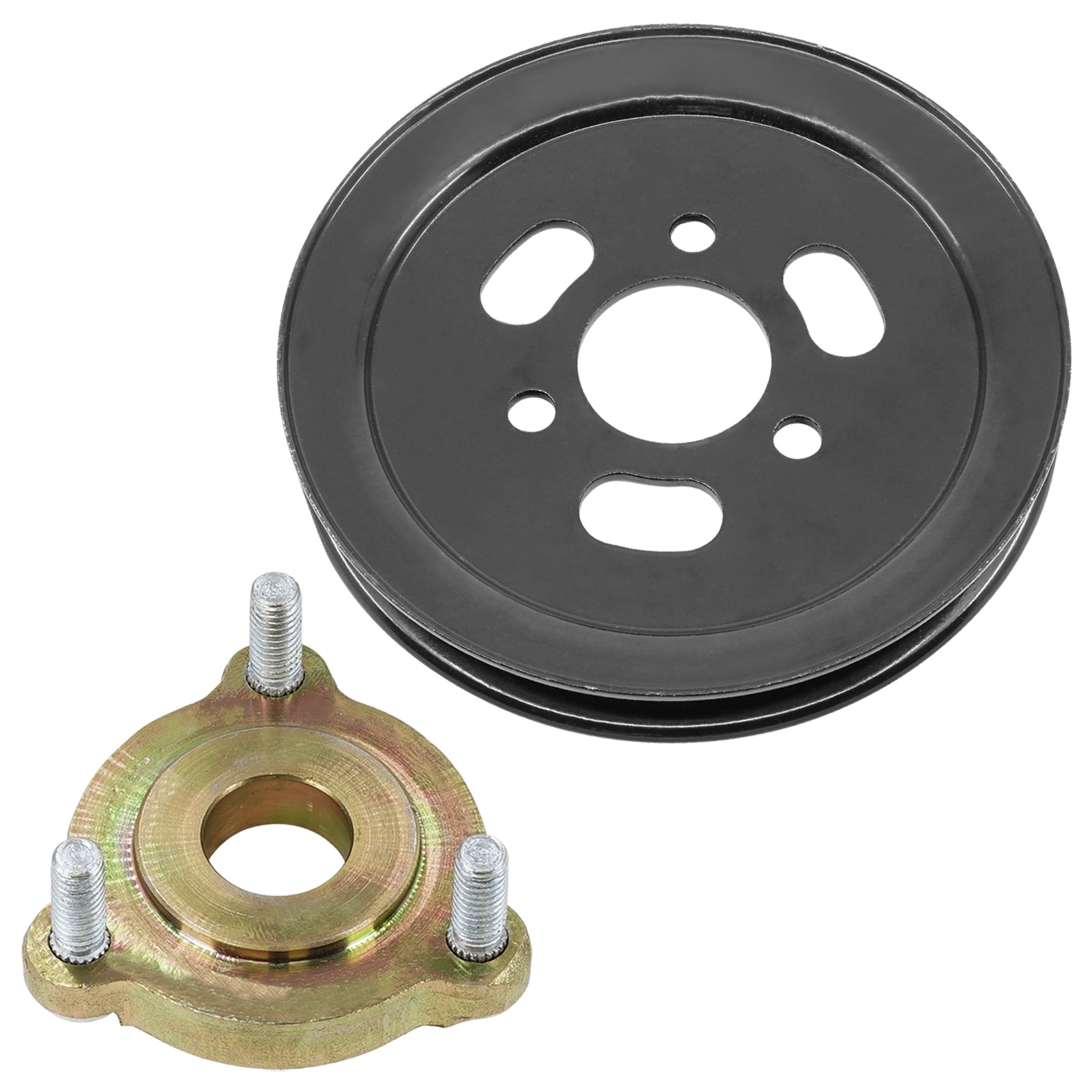 105-7734 deck spindle pulley replacement with hub 127-0557 for Toro.