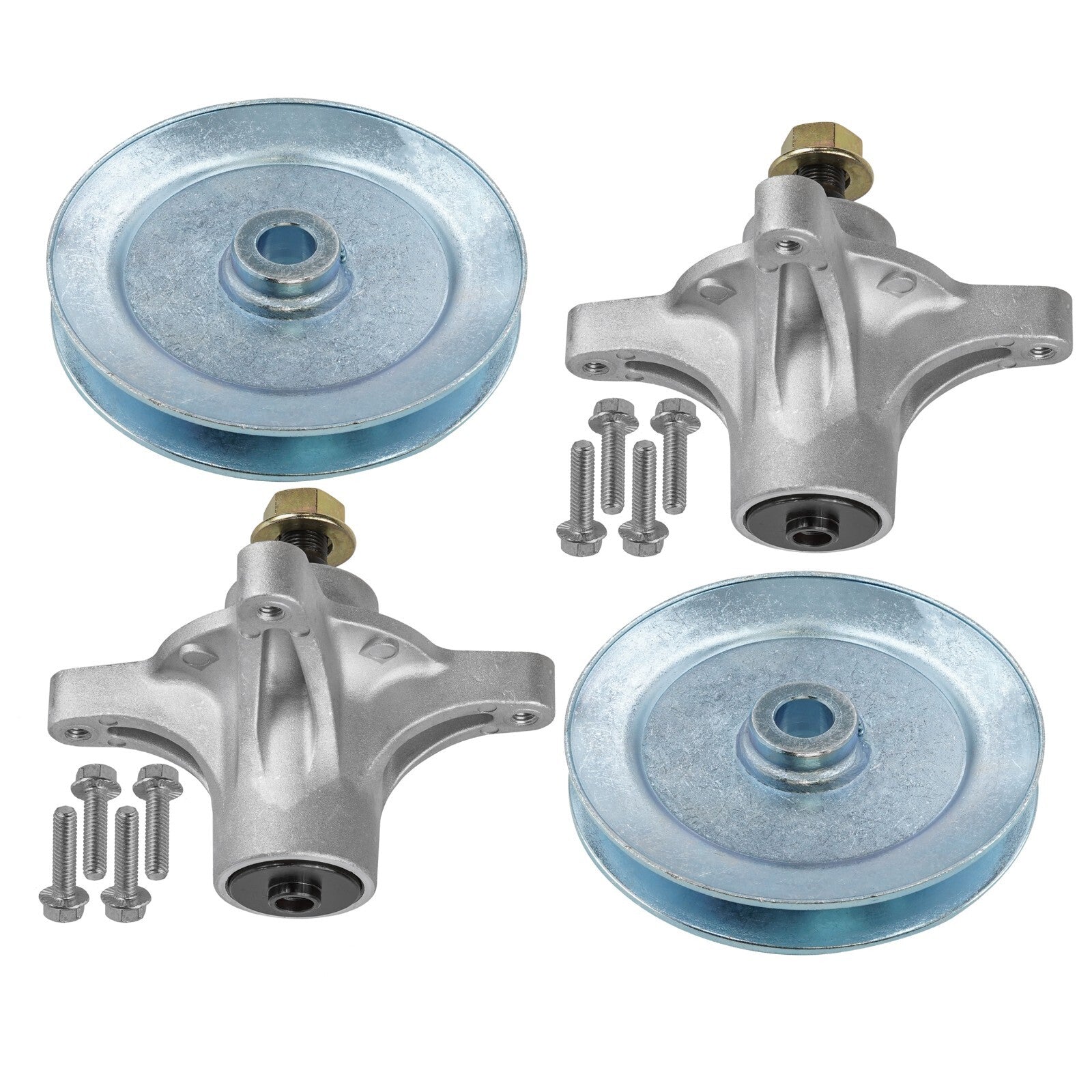 2 Spindle Assemblies + Pulley 139-3214 spindle assembly for Toro Exmark mower deck.