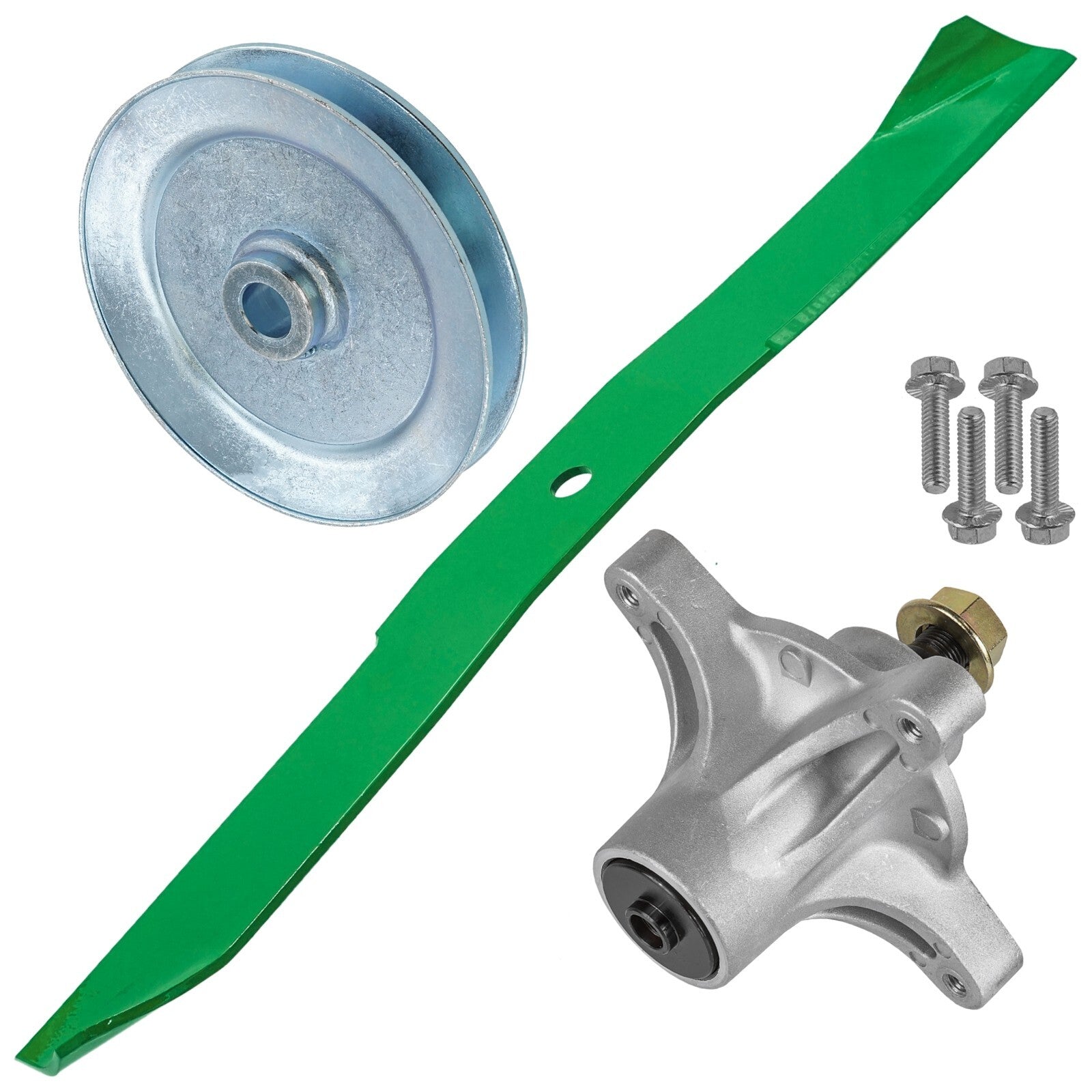 1 Spindle Assembly + Pulley + Blade 139-3214 spindle assembly for Toro Exmark mower deck.