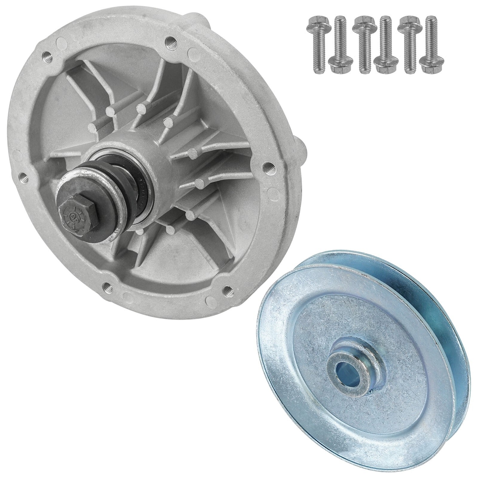 1 Spindle Assembly + Pulley 121-5681 spindle assembly for Exmark John Deere mower deck.