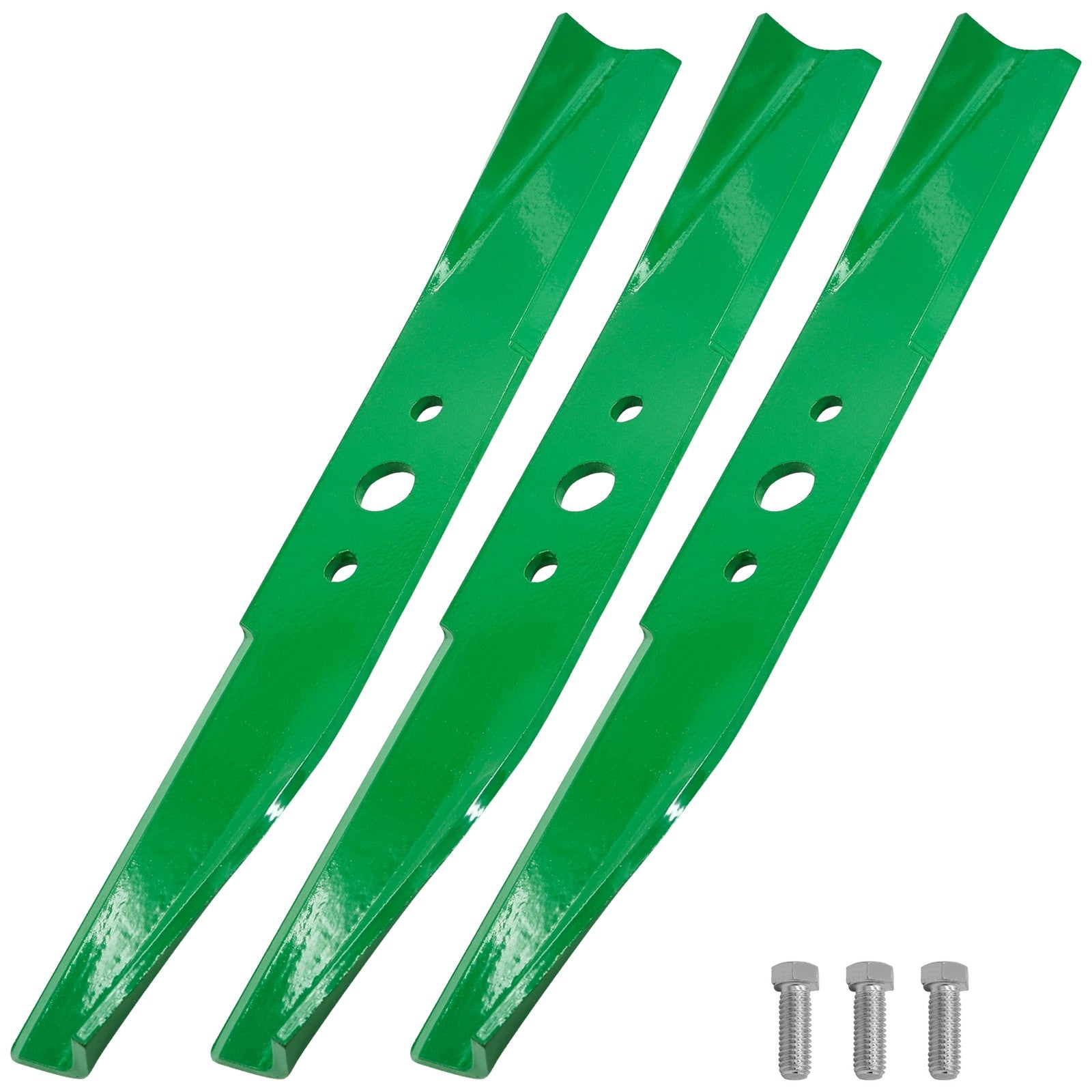 Mower Blades 1716696ASM / 17027774 - 44-Inch Deck replacement mower blades 3-Pack with mounting bolts.