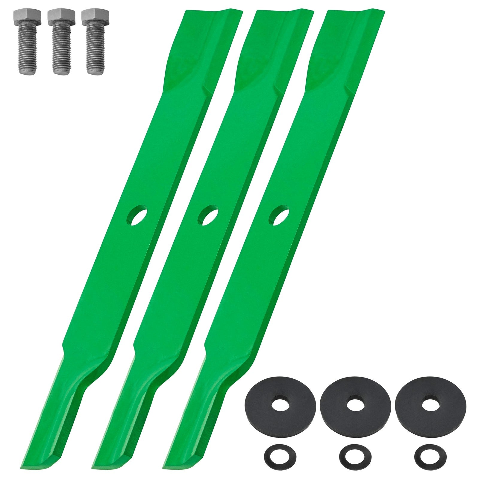 3-Pack High-lift Mower Blades M141785 / M74175 / M87622 for John Deere 60-Inch Deck with Hardware.