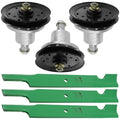 3 Spindle Assemblies + Pulley + Blade 634972 spindle assembly for Exmark mower deck.
