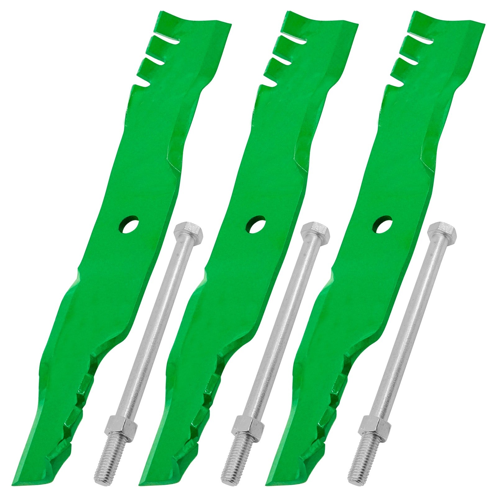 Mower Blades 48110 / 481706 for Scag 48-Inch Deck replacement mower blades 3-Pack with mounting bolts.