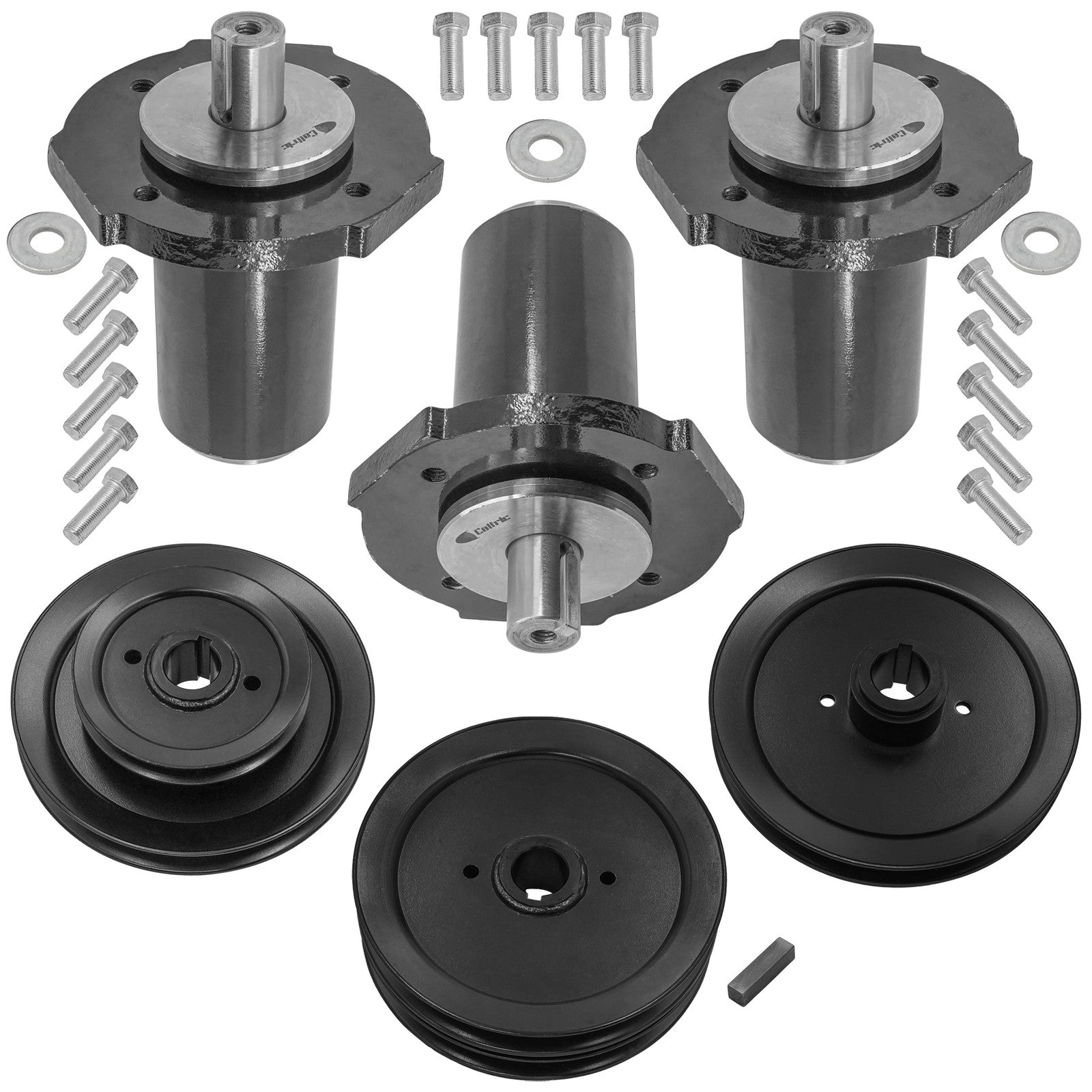 3 Spindle Assemblies + Pulley 69219700 spindle assembly for Ariens Gravely mower deck.