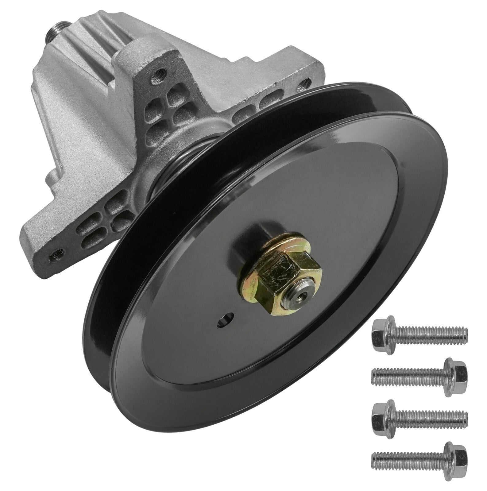 1 Spindle Assembly + Pulley + Hardware 918-04865A spindle assembly for Cub Cadet MTD mower deck.