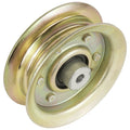 AM124346 flat idler pulley replacement for John Deere mower decks.
