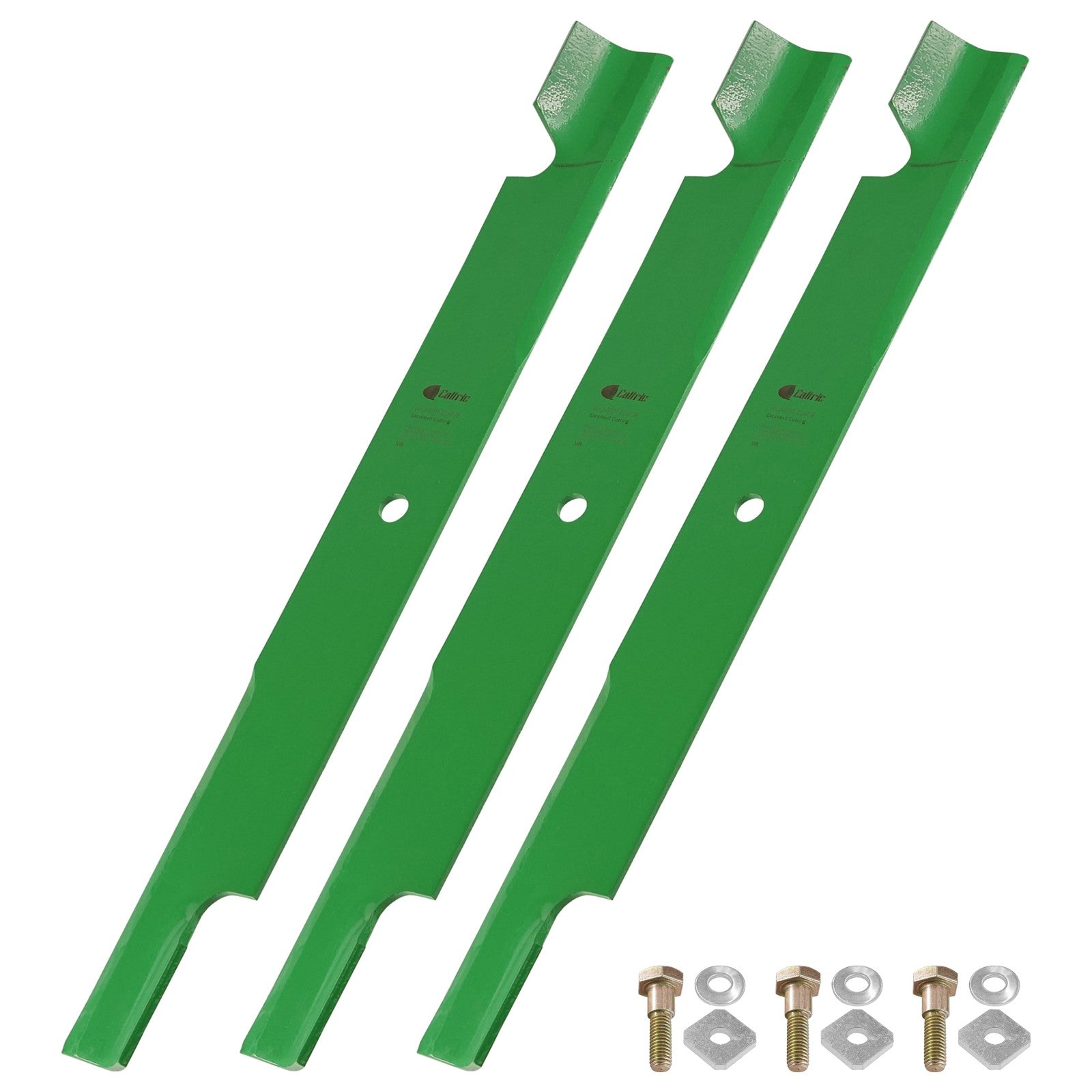 Mower Blades 09254700 / 09290600 for Gravely 72-Inch Deck replacement mower blades 3-Pack with mounting bolts.