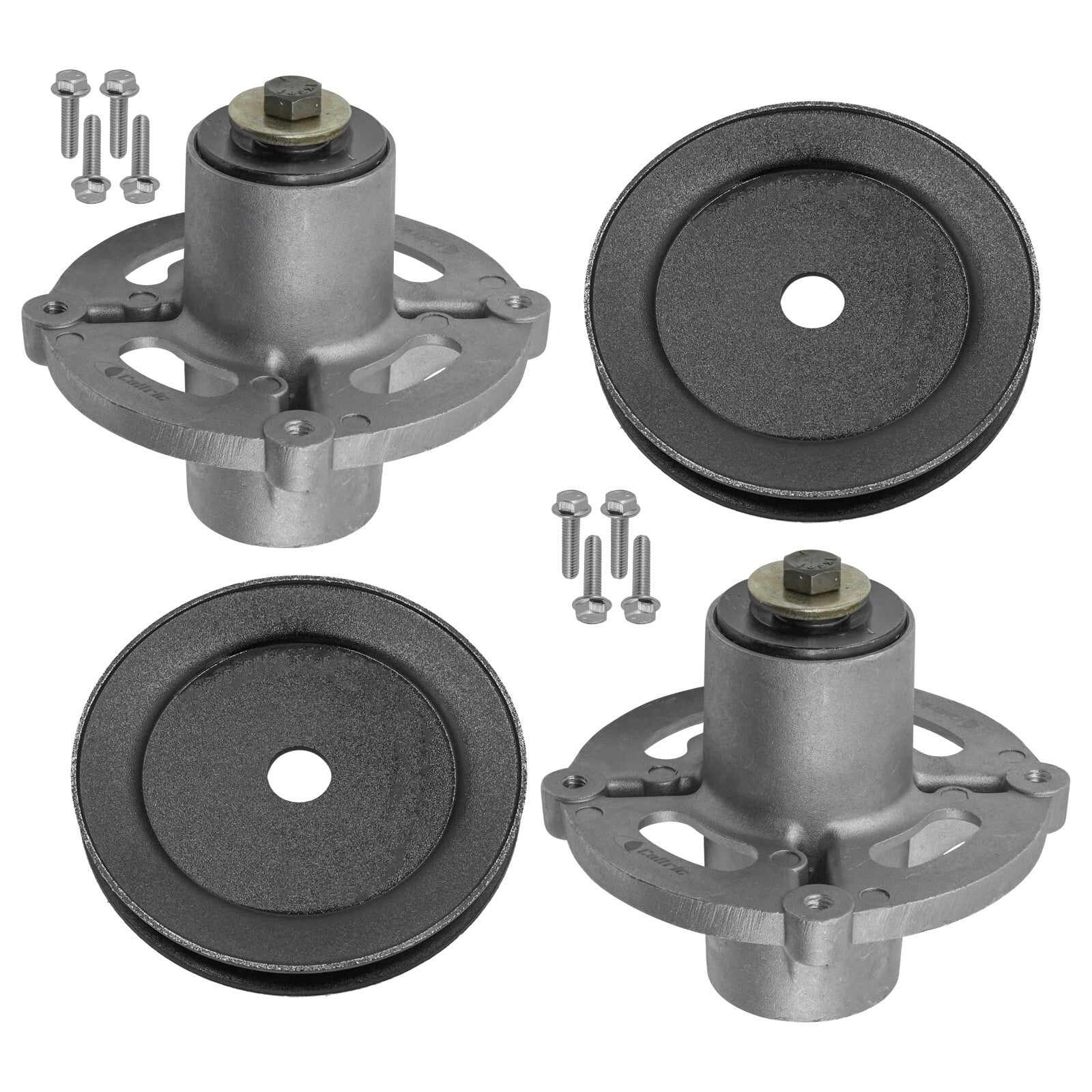 2 Spindle Assemblies + Pulley 84003654 spindle assembly for Murray Simplicity mower deck.