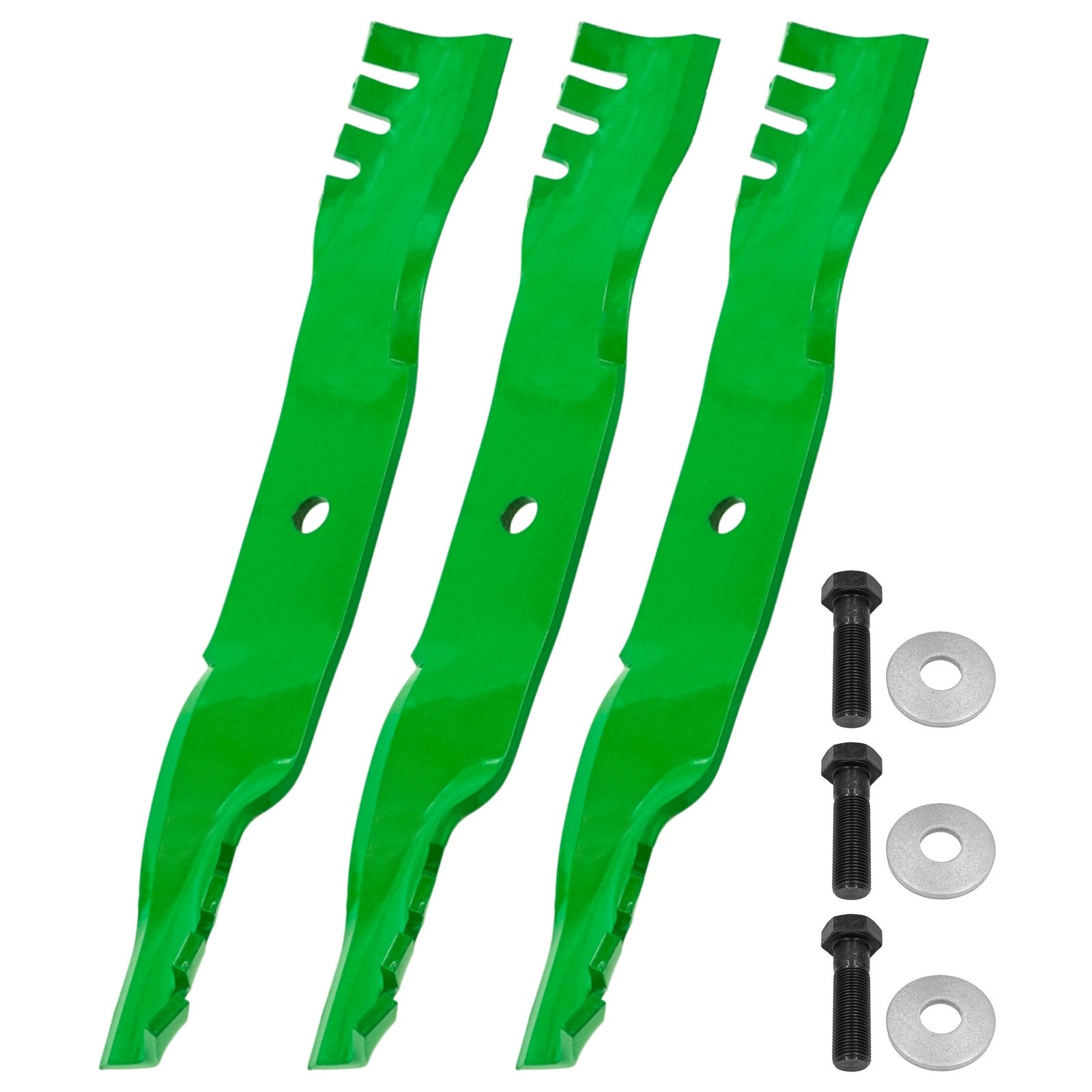 Mower Blades 105-7781-03 / 105-7779-03 for Toro replacement mower blades 3-Pack with mounting bolts.