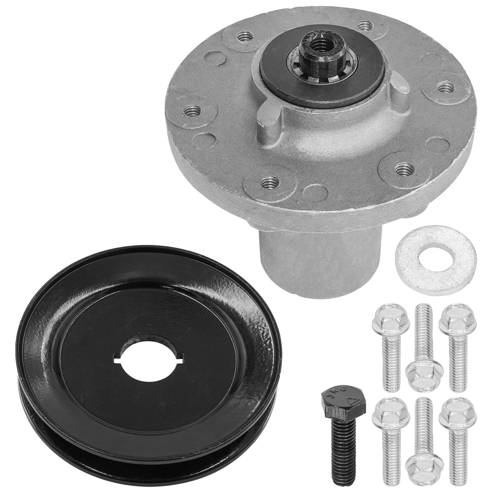 1 Spindle Assembly + Pulley 84003173 spindle assembly for Snapper Ferris mower deck.