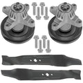 2 Spindle Assemblies + Pulley + Blade 112-6063 spindle assembly for Toro mower deck.