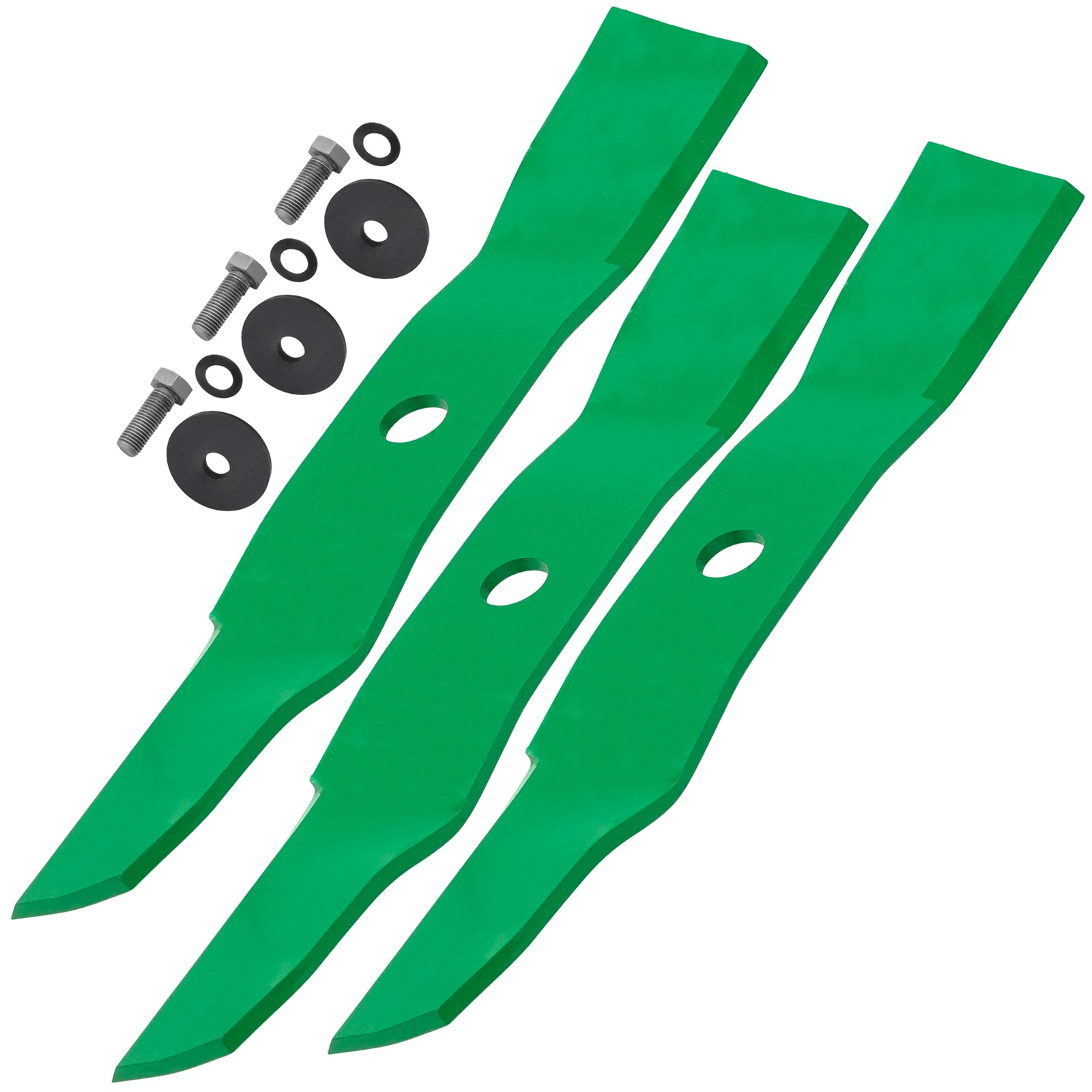 3-Pack Mower Blades M136194 / TCU18678 for John Deere 48-Inch Deck with Bolt Hardware.