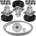 3 Spindle Assemblies + Pulley + Belt 618-04123B spindle assembly for Cub Cadet MTD mower deck.