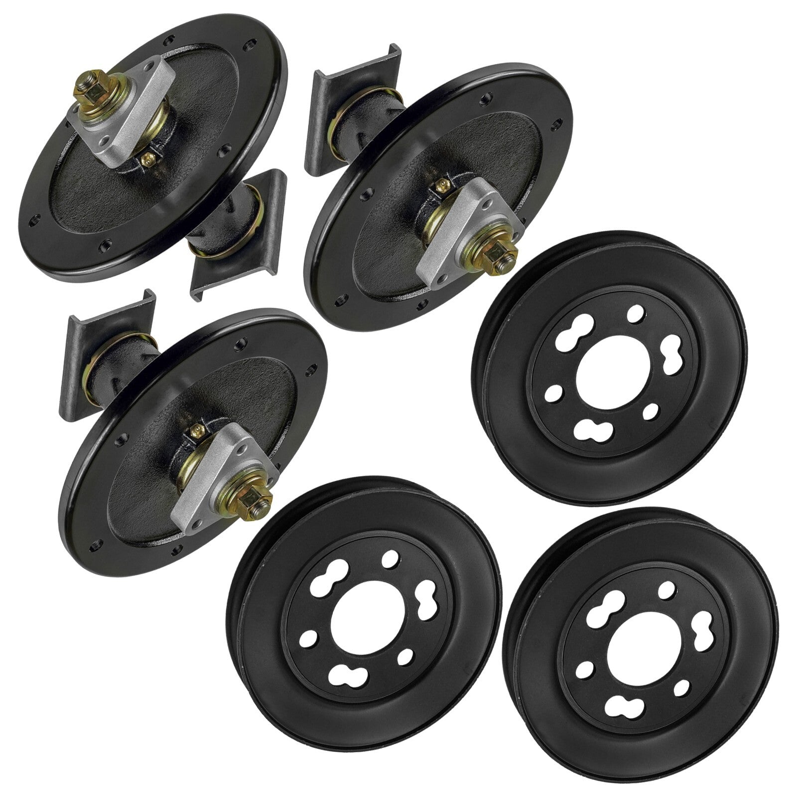 3 Spindle Assemblies + Pulley 107-8504 spindle assembly for Toro John Deere mower deck.