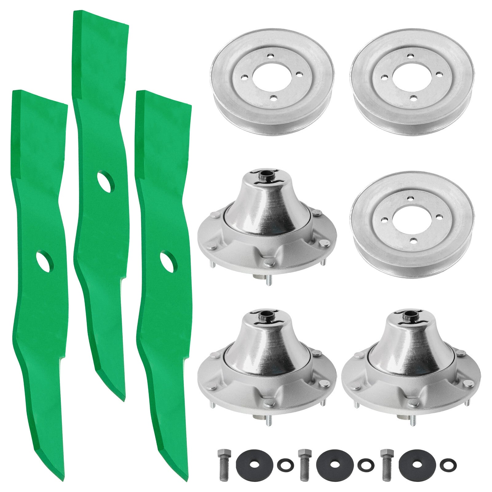 3 Spindle Assemblies + Pulley for TCA24880 TCA20639 TCA17517 John Deere spindle assembly
