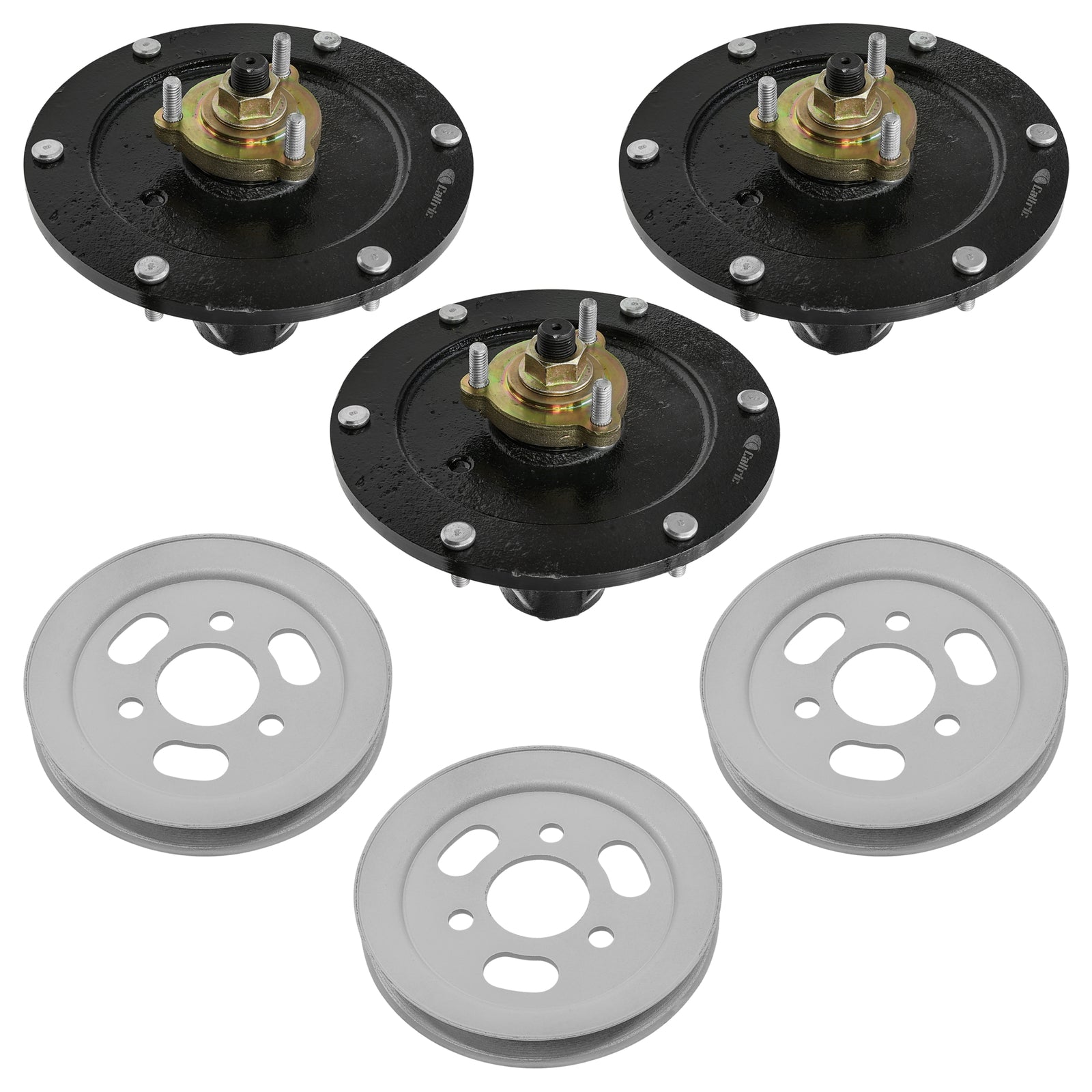 3 Spindle Assemblies + Pulley 2186207 spindle assembly for Toro John Deere mower deck.
