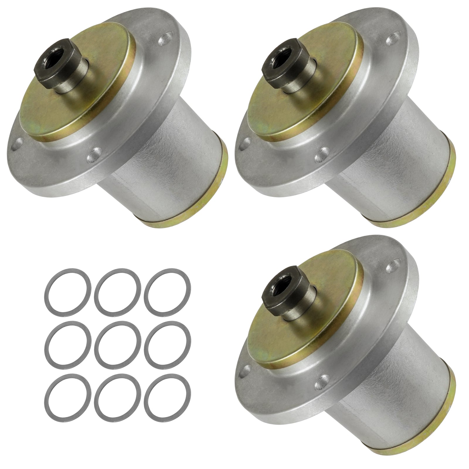 3 Spindle Assemblies 539107408 spindle assembly for Husqvarna Dixon mower deck.