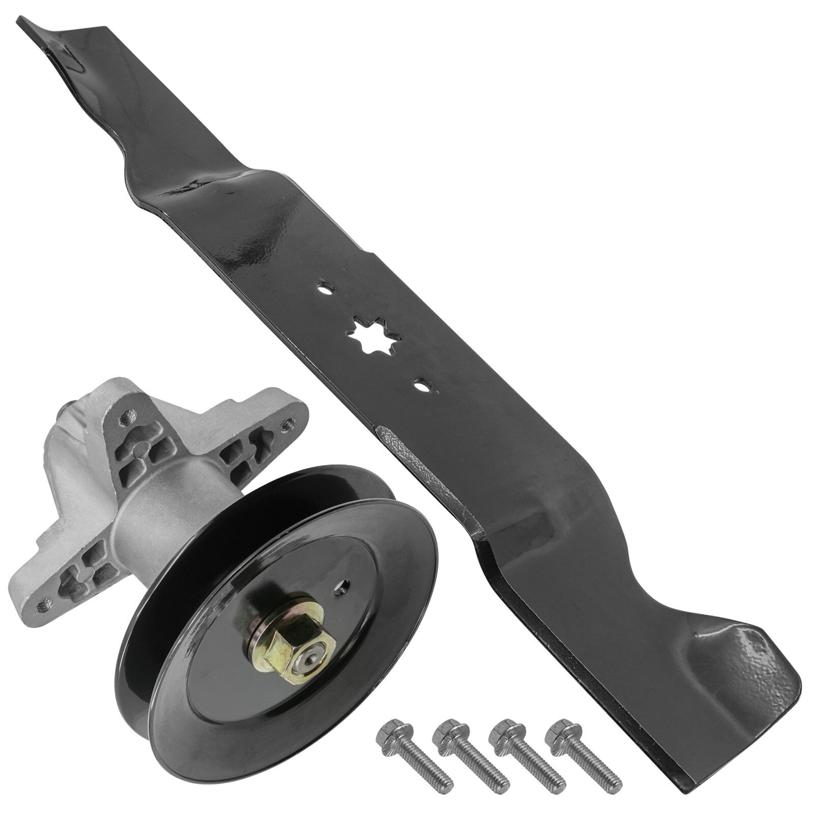 1 Spindle Assembly + Blade 918-05137 spindle assembly for Troy-Bilt Craftsman mower deck.