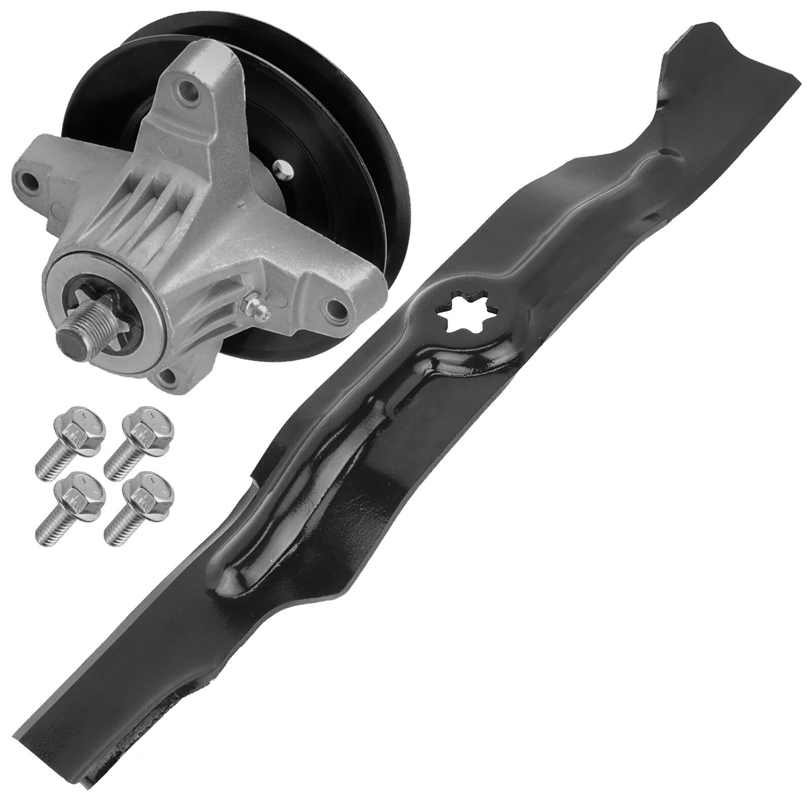 1 Spindle Assembly + Blade 618-04825 spindle assembly for Cub Cadet MTD mower deck.