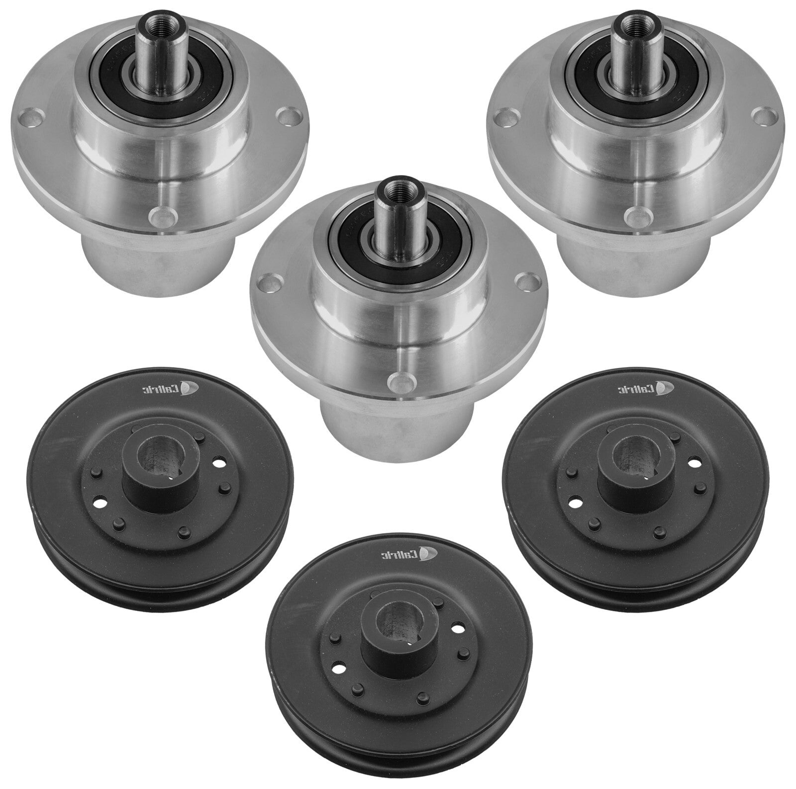 3 Spindle Assemblies + Pulley 037-2000-00 spindle assembly for Bad Boy John Deere mower deck.