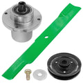 1 Spindle Assembly + Pulley + Blade 783506 spindle assembly for Hustler mower deck.