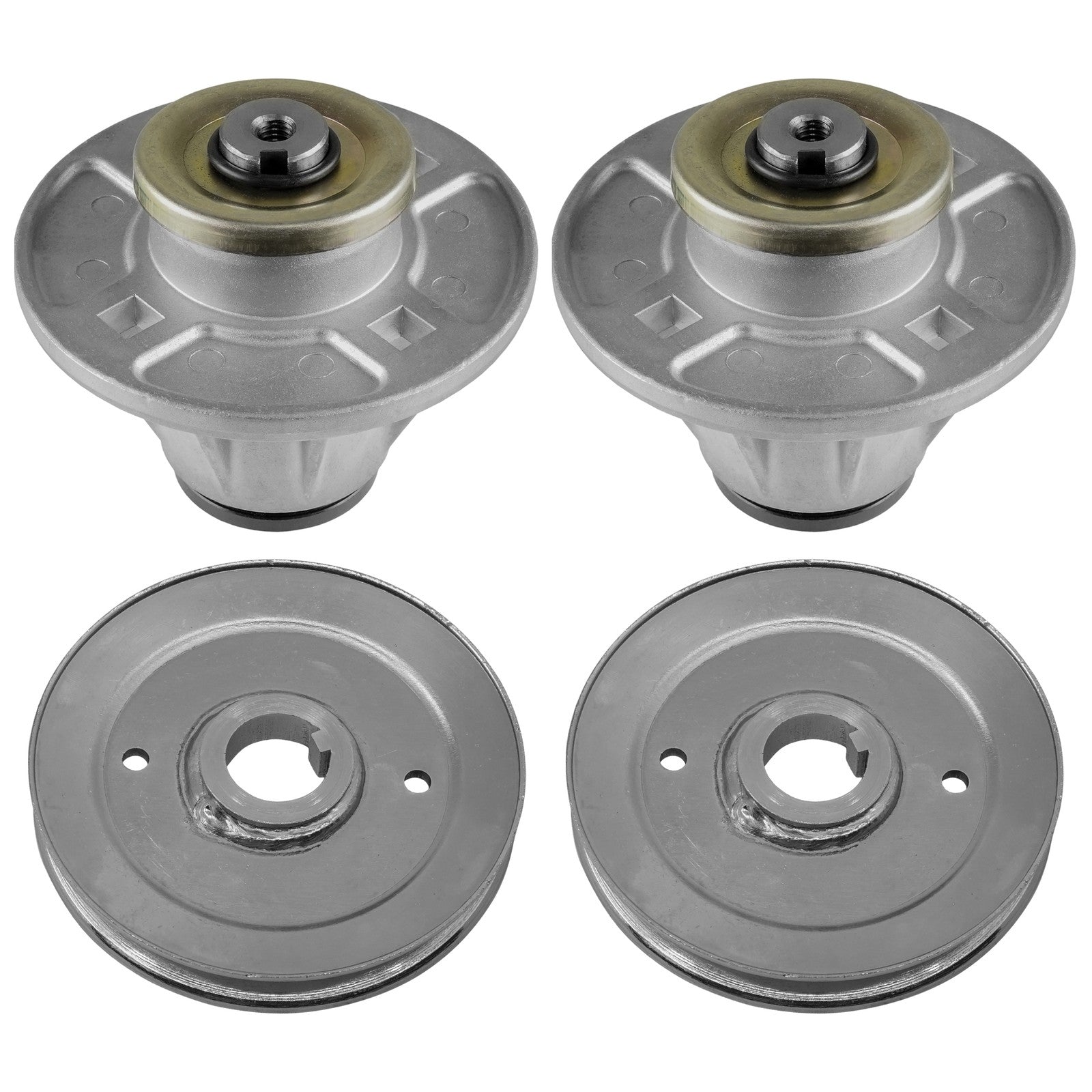 2 Spindle Assemblies + Pulley 61543800 spindle assembly for Gravely Ariens mower deck.
