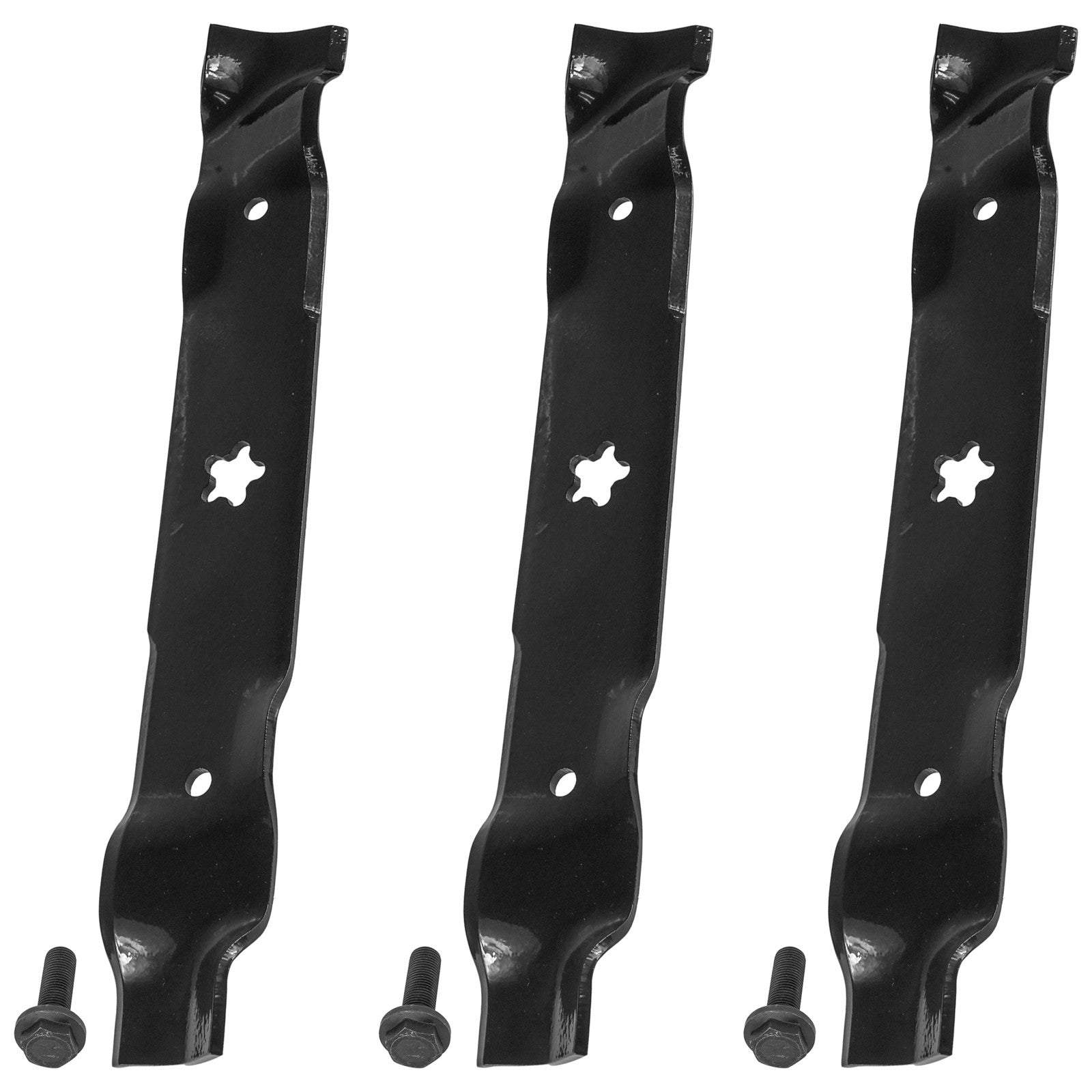 Mower Blades 532850857 / 850857 - 46-Inch Deck replacement mower blades 3-Pack with mounting bolts.