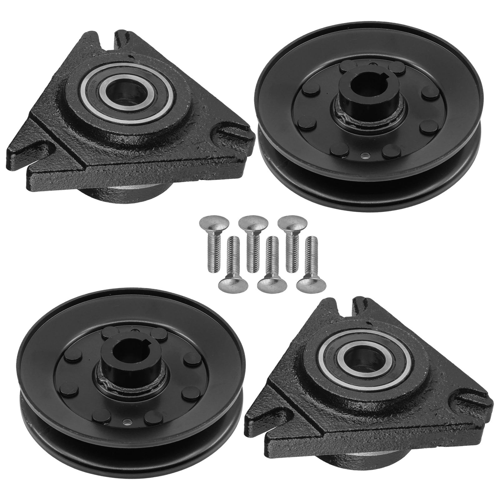 2 Spindle Assemblies + Pulley AM30302 spindle assembly for John Deere mower deck.