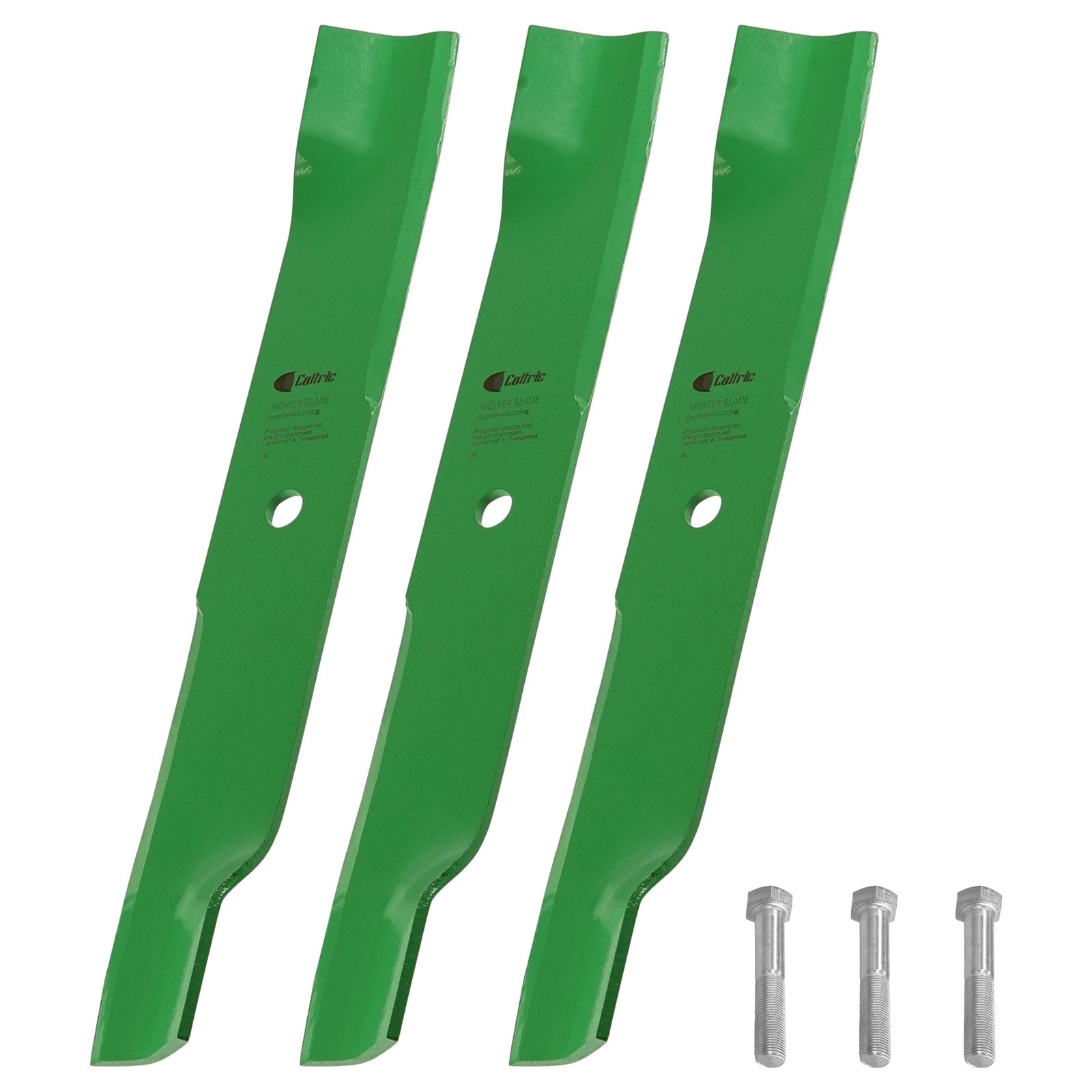 Mower Blades 112111-02 / 12111-02 - 52-Inch Deck replacement mower blades 3-Pack with mounting bolts.