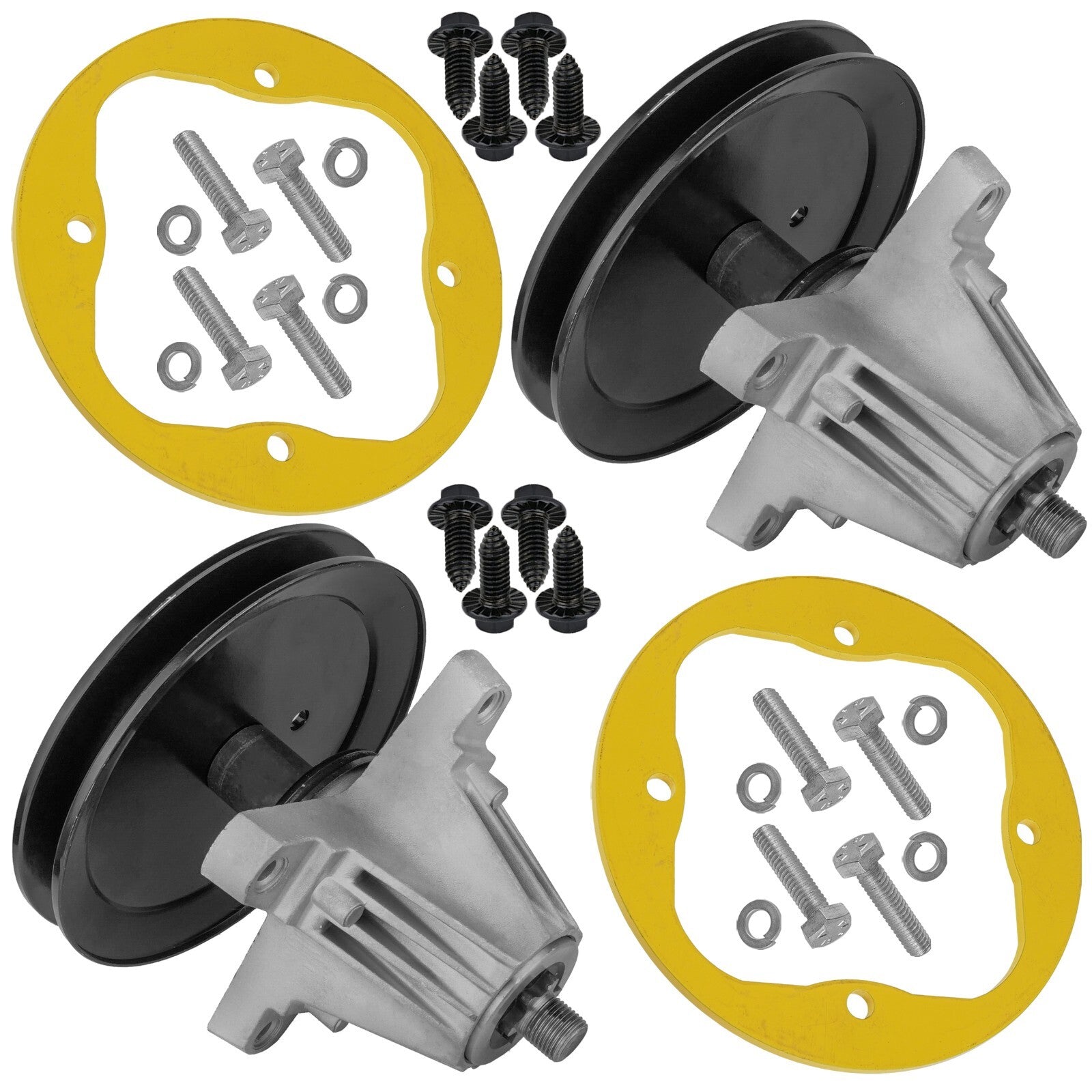 2 Spindle Assemblies + Pulley 618-06977 spindle assembly for MTD Cub Cadet mower deck.