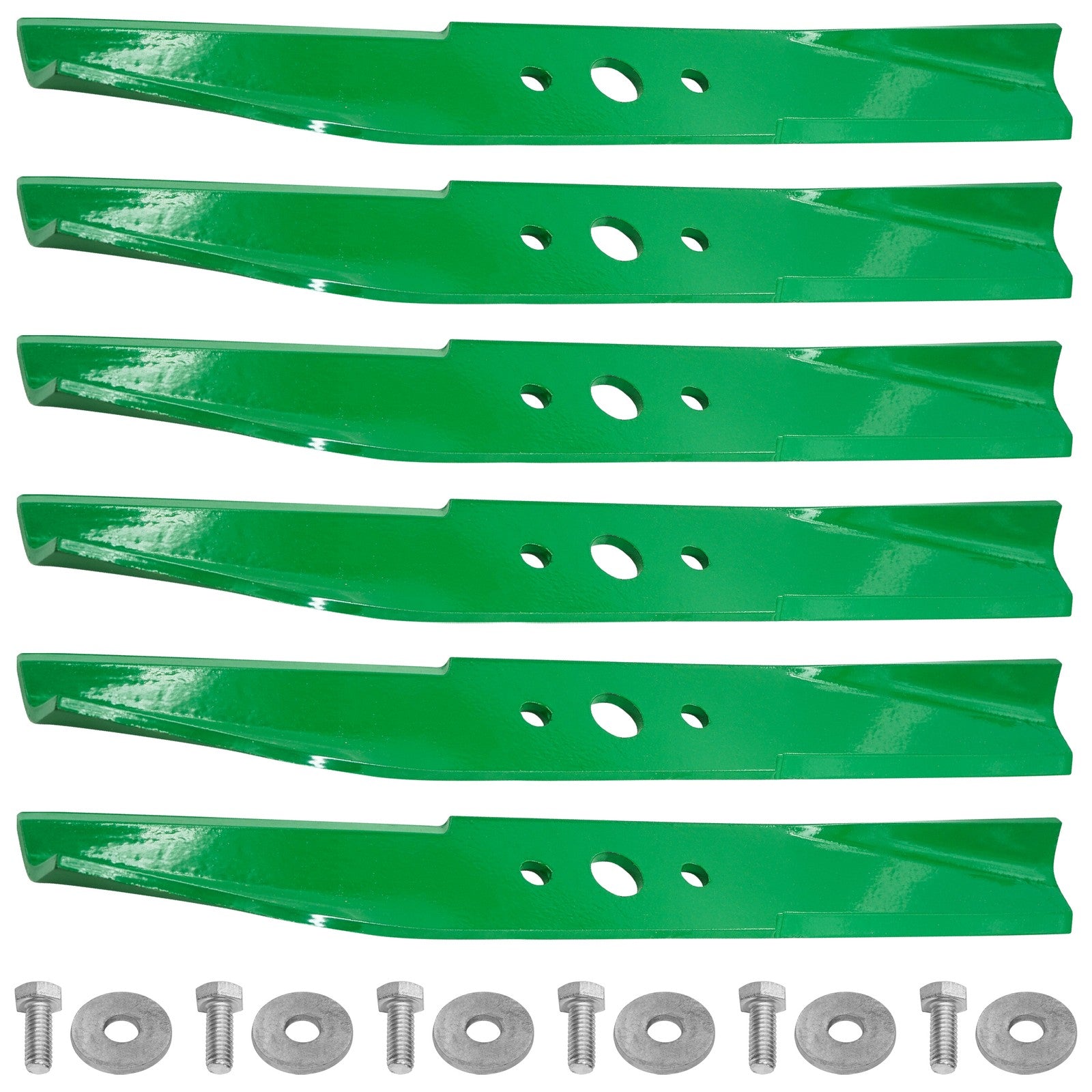 Mower Blades 1716696ASM / 17027774 - 44-Inch Deck replacement mower blades 6-Pack with mounting bolts.