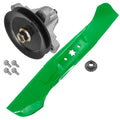 1 Spindle Assembly + Pulley + Blade 918-06989 spindle assembly for MTD Troy-Bilt mower deck.