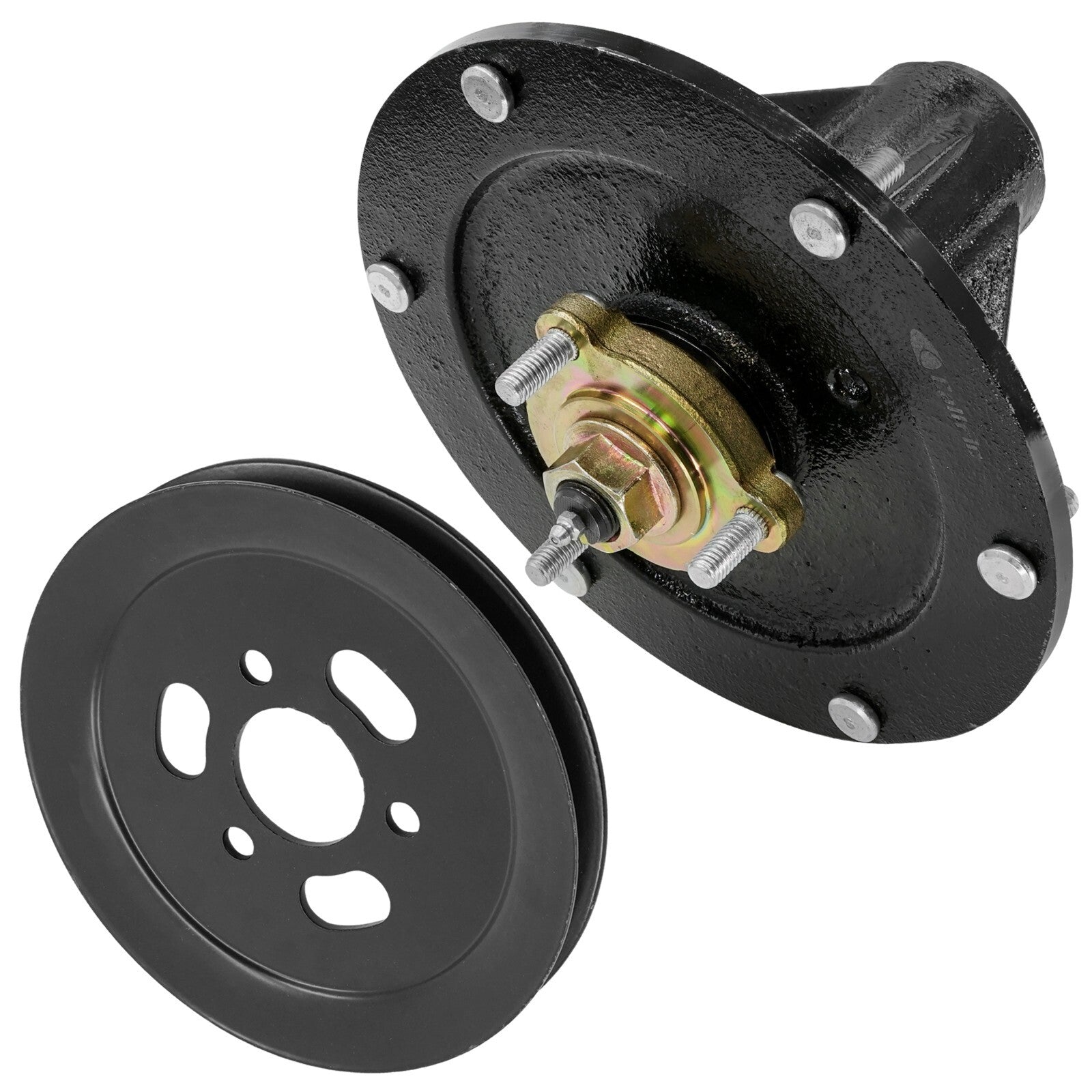 1 Spindle Assembly + Pulley 119-8560 spindle assembly for Toro John Deere mower deck.