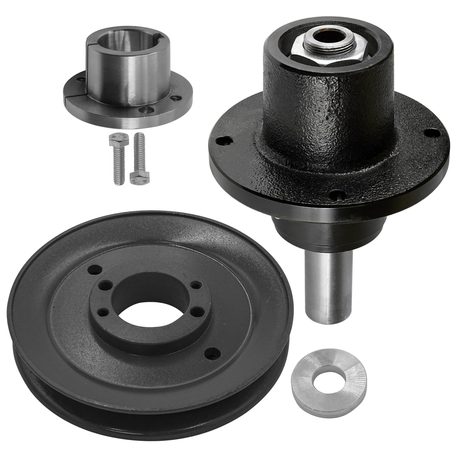 1 Spindle Assembly + Pulley 461663 spindle assembly for Scag Briggs mower deck.