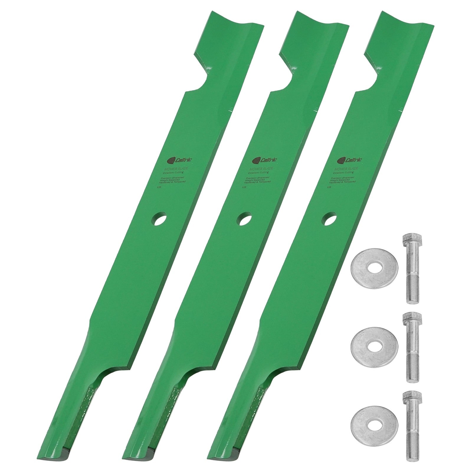 Mower Blades 30227-60 / 30227-60H for Exmark / Dixie Chopper 60-Inch Deck replacement mower blades 3-Pack with mounting bolts.