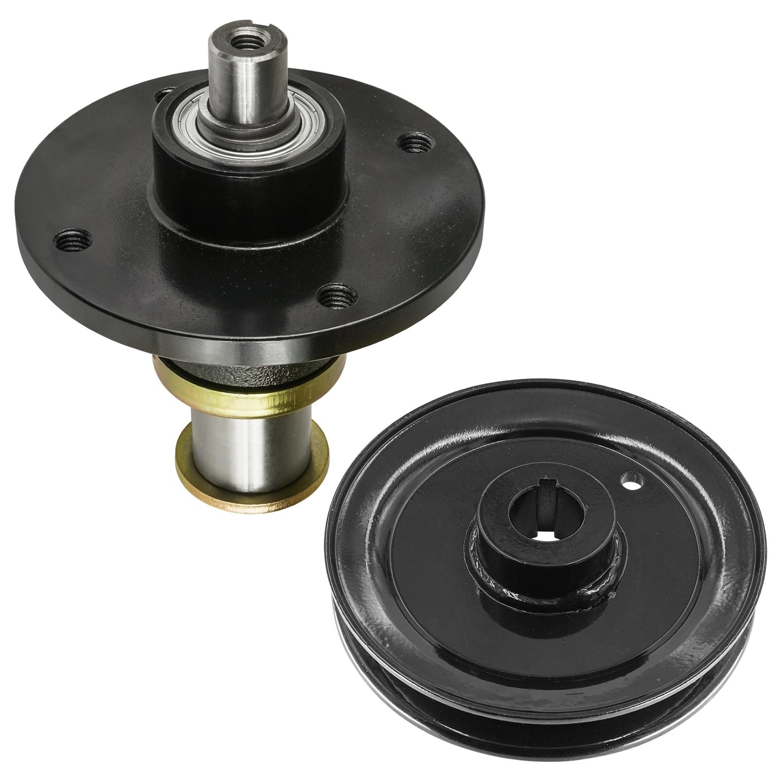 1 Spindle Assembly + Pulley 796235 spindle assembly for Hustler mower deck.
