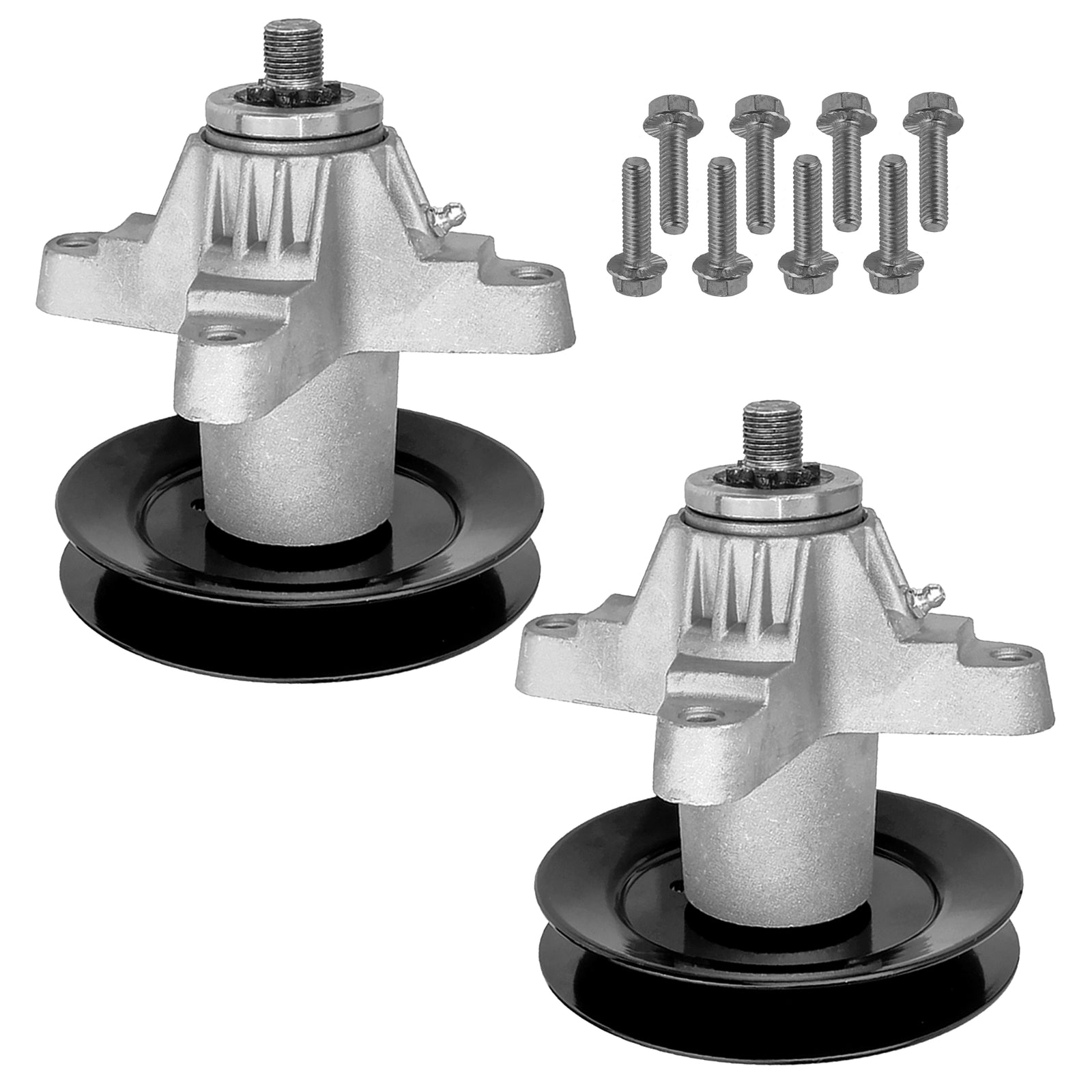 2 Spindle Assemblies + Pulley 618-04125 spindle assembly for MTD Cub Cadet mower deck.