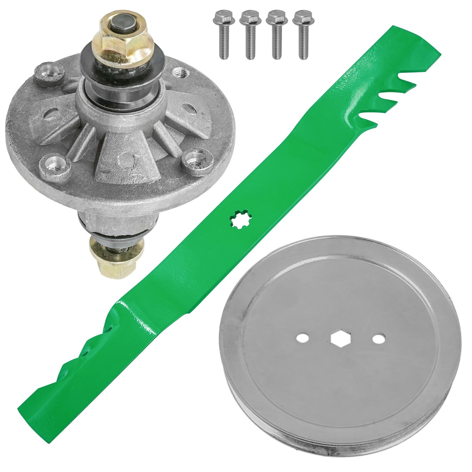 1 Spindle Assembly + Blade GY20454 spindle assembly for John Deere mower deck.