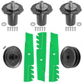 3 Spindle Assemblies + Blade 58810800 spindle assembly for Gravely Ariens mower deck.