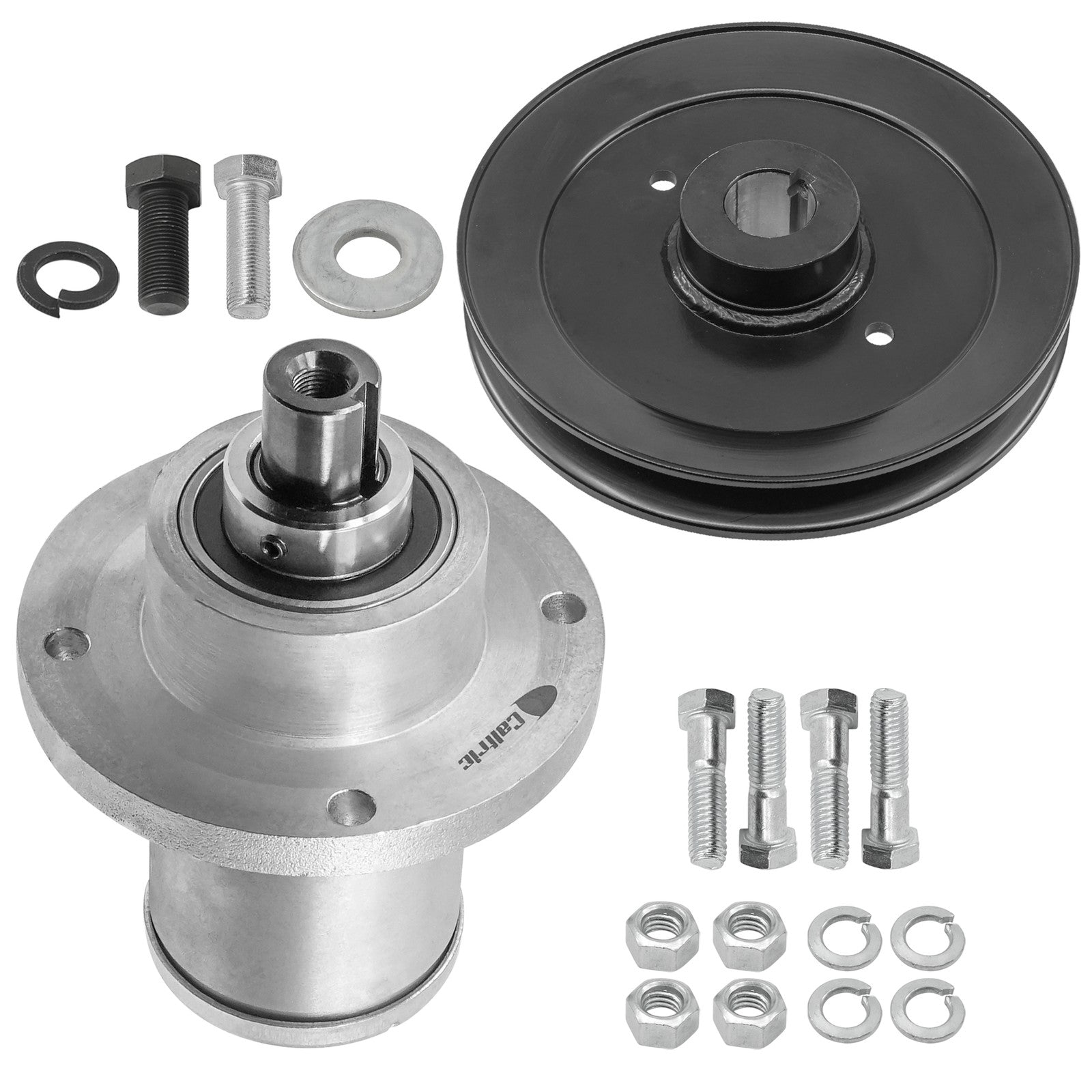 1 Spindle Assembly + Pulley 037-6015-50 spindle assembly for Bad Boy mower deck.