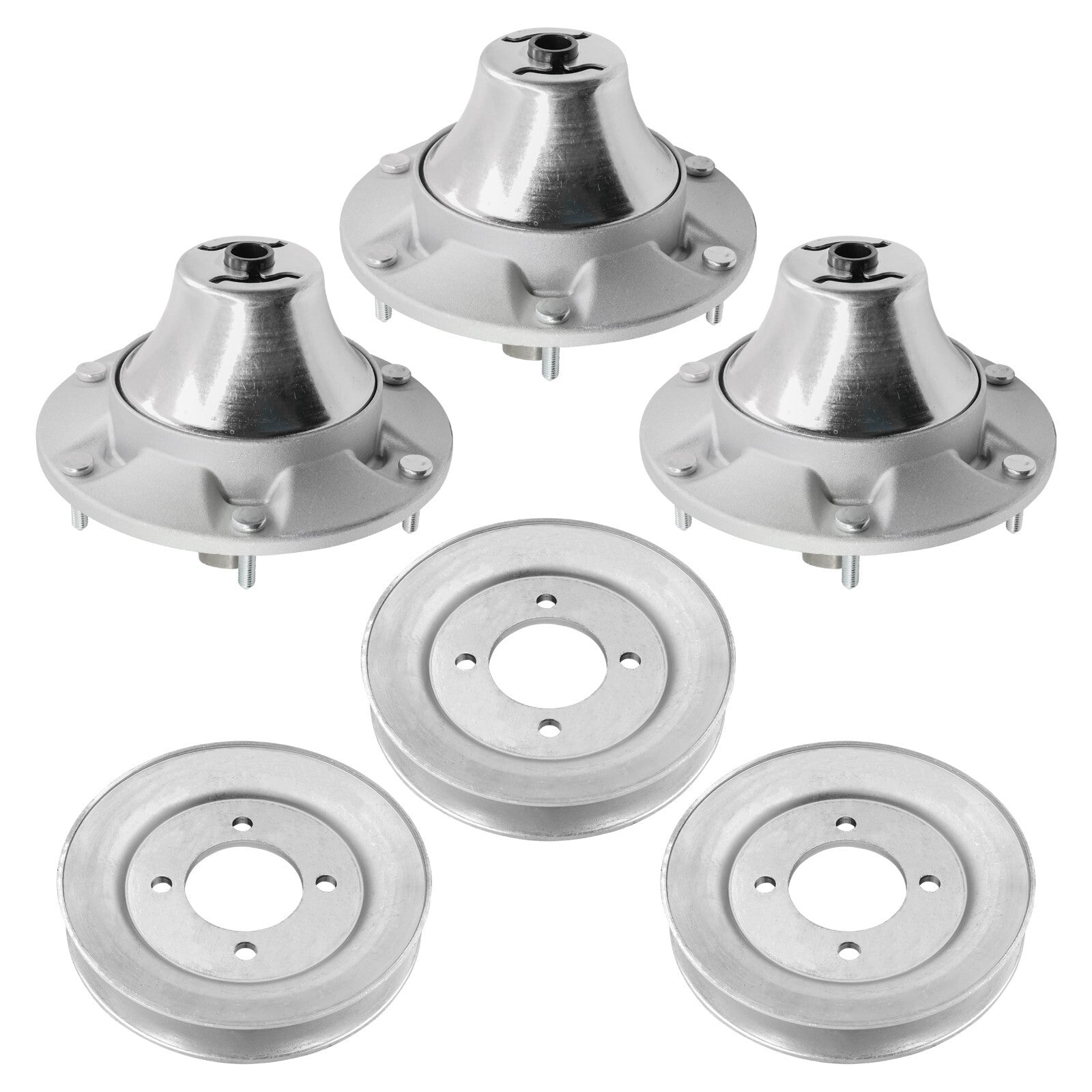 3 Spindle Assemblies + Pulley + Blades + Hardware for TCA24880 TCA20639 TCA17517 John Deere spindle assembly