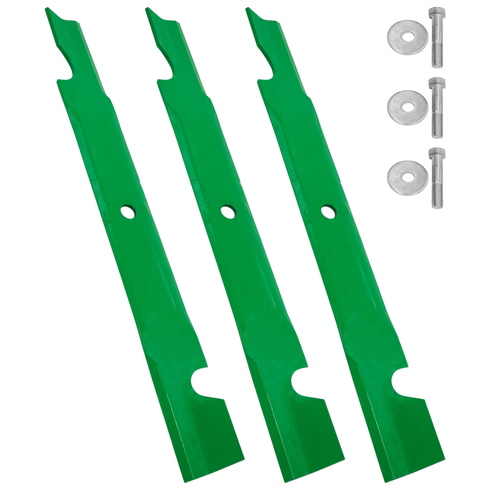 Mower Blades 103-2530 / 103-2530-S - 60-Inch Deck replacement mower blades 3-Pack with mounting bolts.
