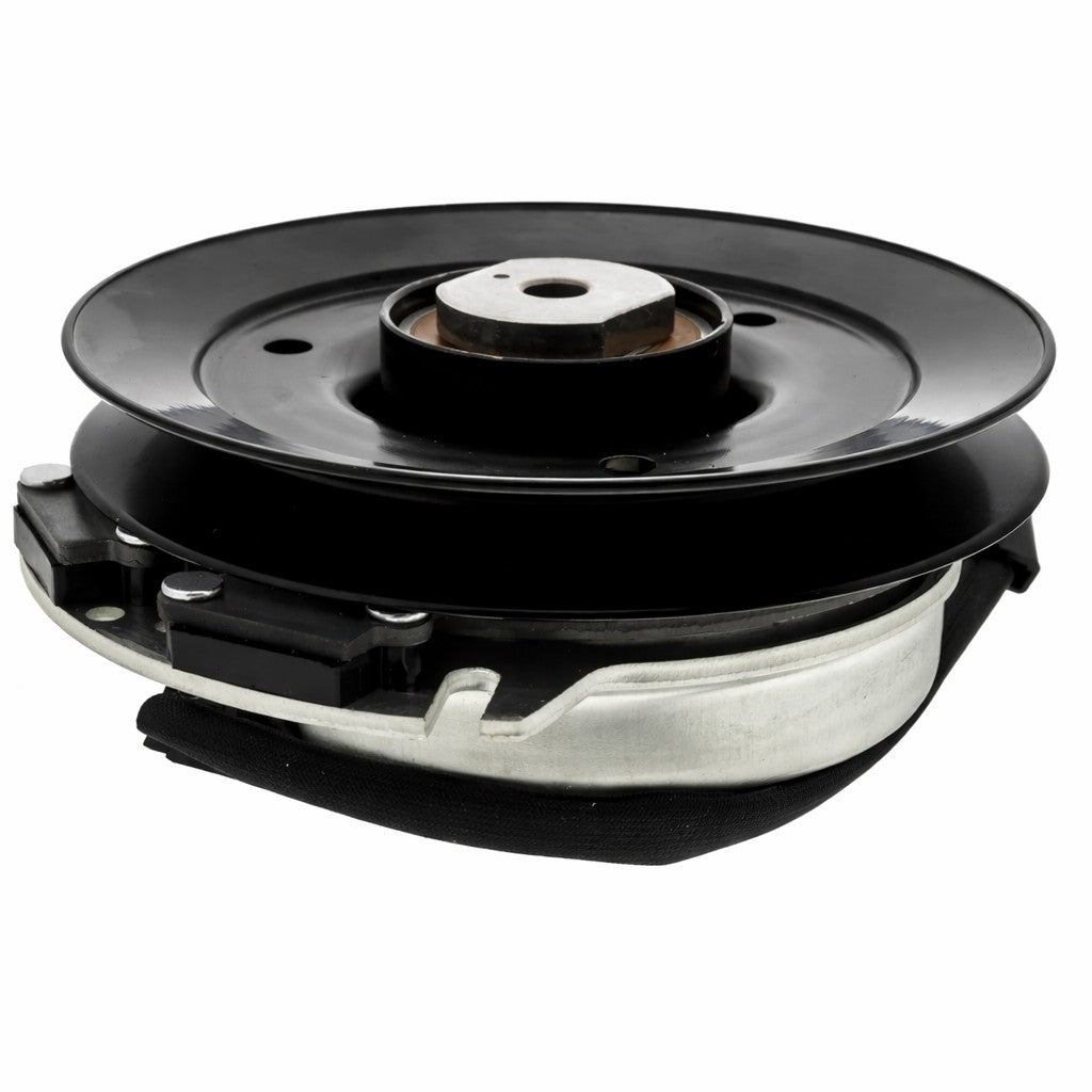 Multi-Fit John Deere PTO clutch TCA19812 with 7.20 inch pulley 1-1/8 inch crankshaft bore CCW rotation on white background.